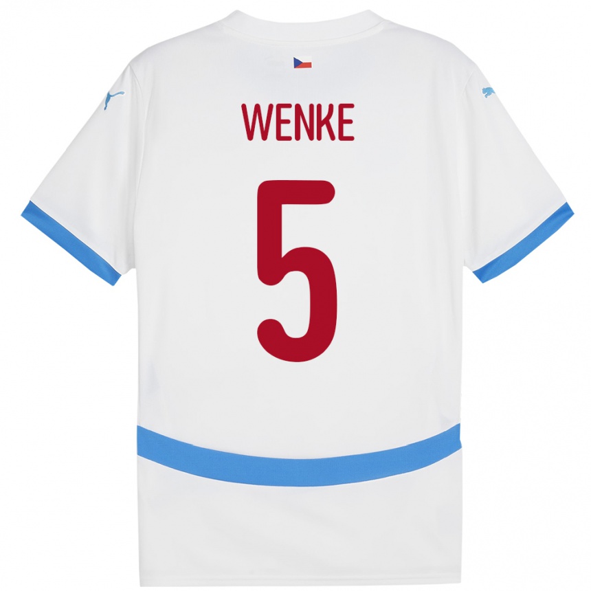 Kids Football Czech Republic Eduard Wenke #5 White Away Jersey 24-26 T-Shirt Nz