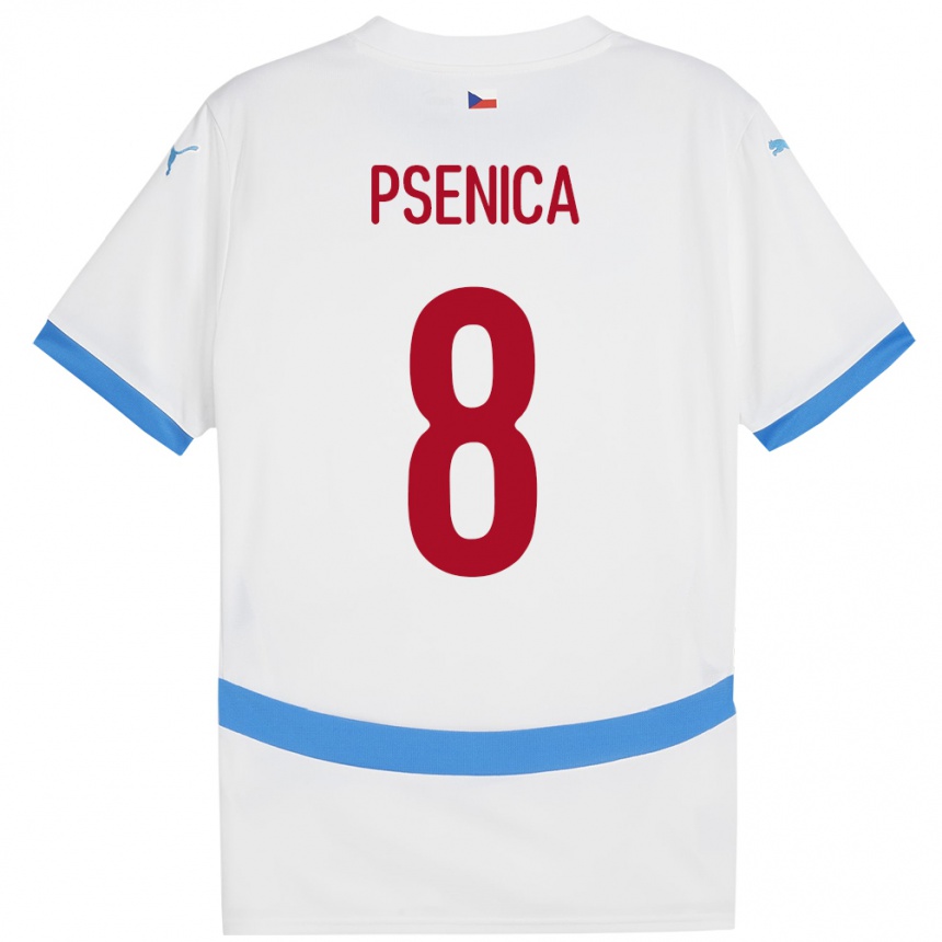 Kids Football Czech Republic Jiri Psenica #8 White Away Jersey 24-26 T-Shirt Nz