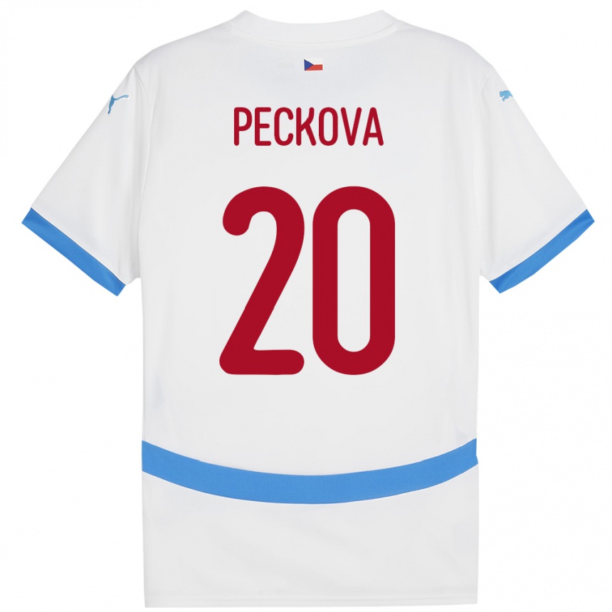 Kids Football Czech Republic Alena Pěčková #20 White Away Jersey 24-26 T-Shirt Nz