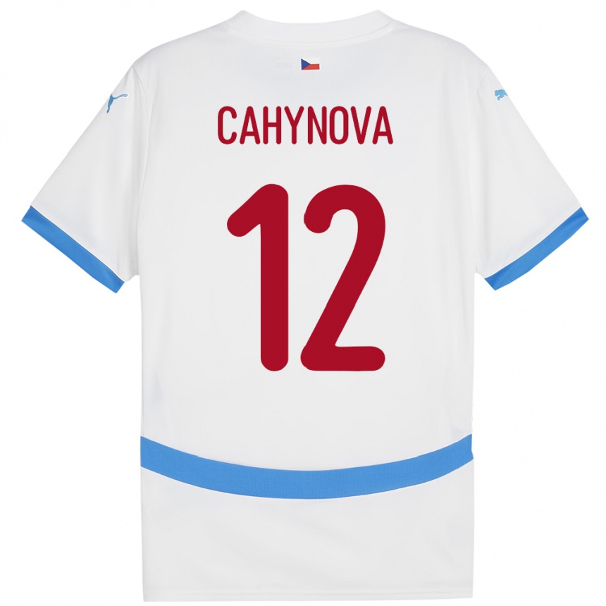 Kids Football Czech Republic Klára Cahynová #12 White Away Jersey 24-26 T-Shirt Nz