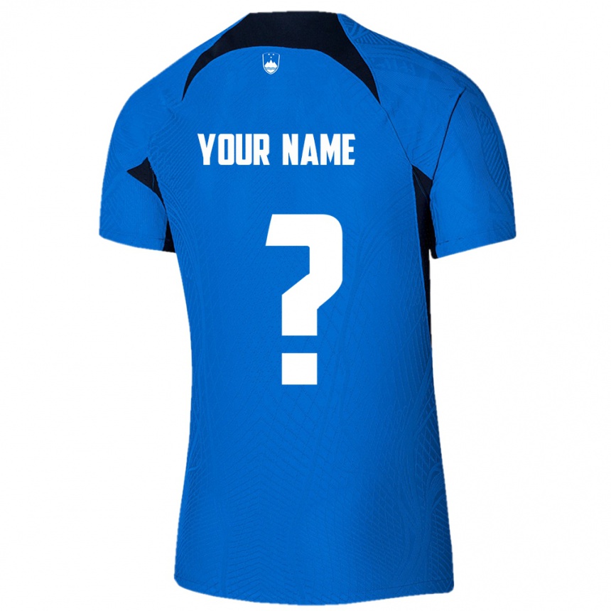 Kids Football Slovenia Your Name #0 Blue Away Jersey 24-26 T-Shirt Nz