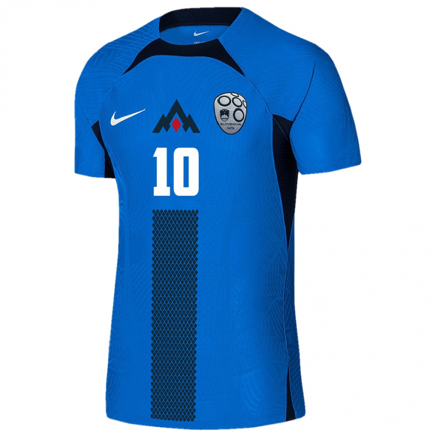 Kids Football Slovenia Svit Seslar #10 Blue Away Jersey 24-26 T-Shirt Nz