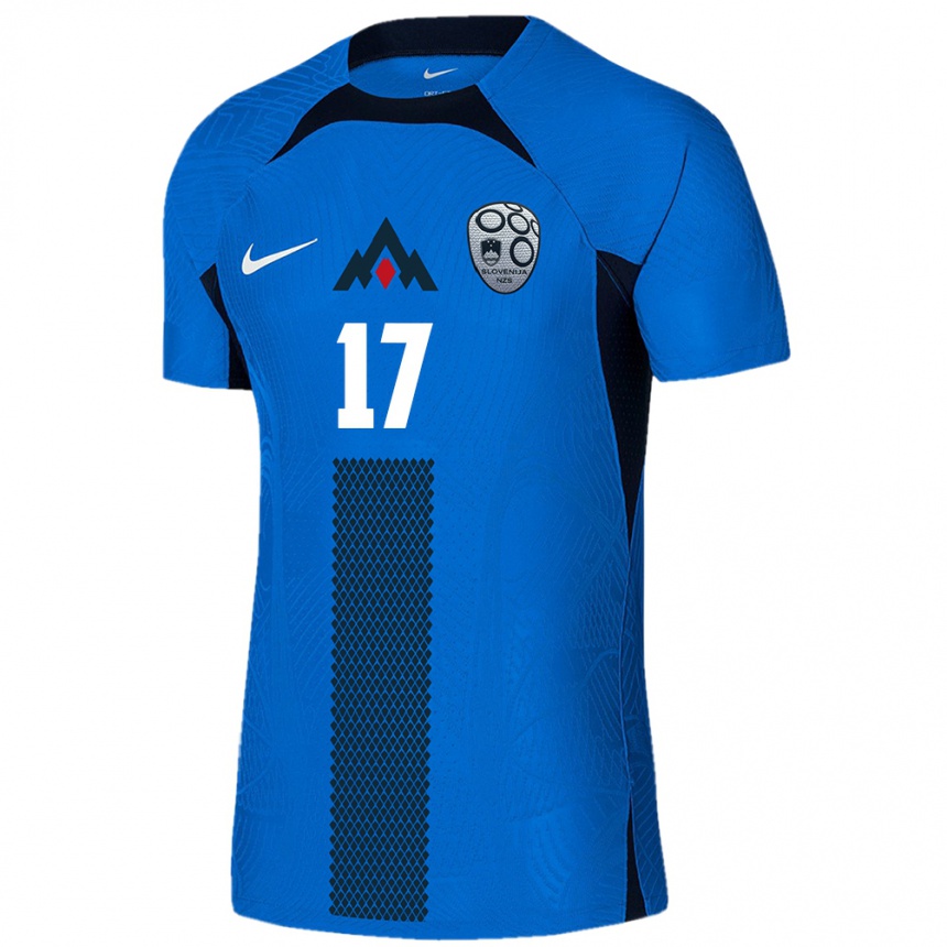 Kids Football Slovenia Jan Mlakar #17 Blue Away Jersey 24-26 T-Shirt Nz