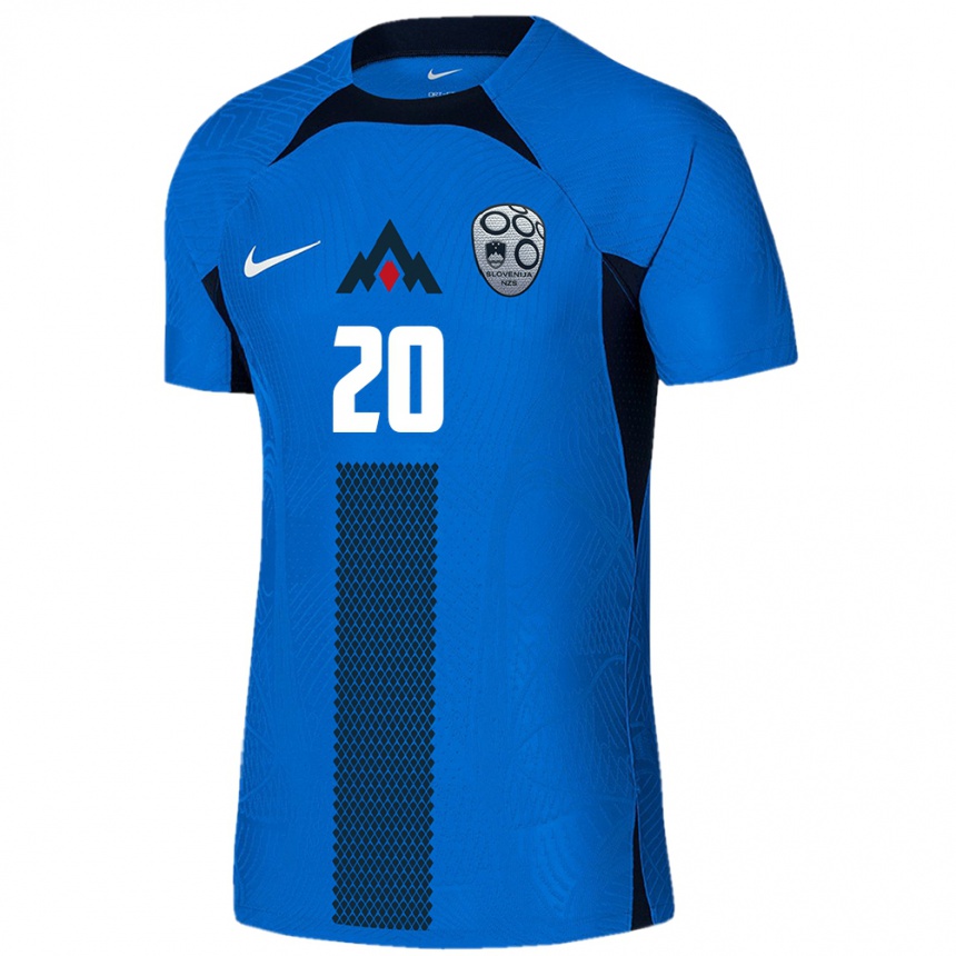 Kids Football Slovenia Deen Okanovic #20 Blue Away Jersey 24-26 T-Shirt Nz