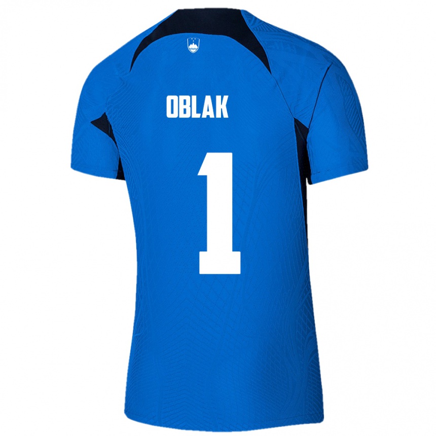 Kids Football Slovenia Jan Oblak #1 Blue Away Jersey 24-26 T-Shirt Nz