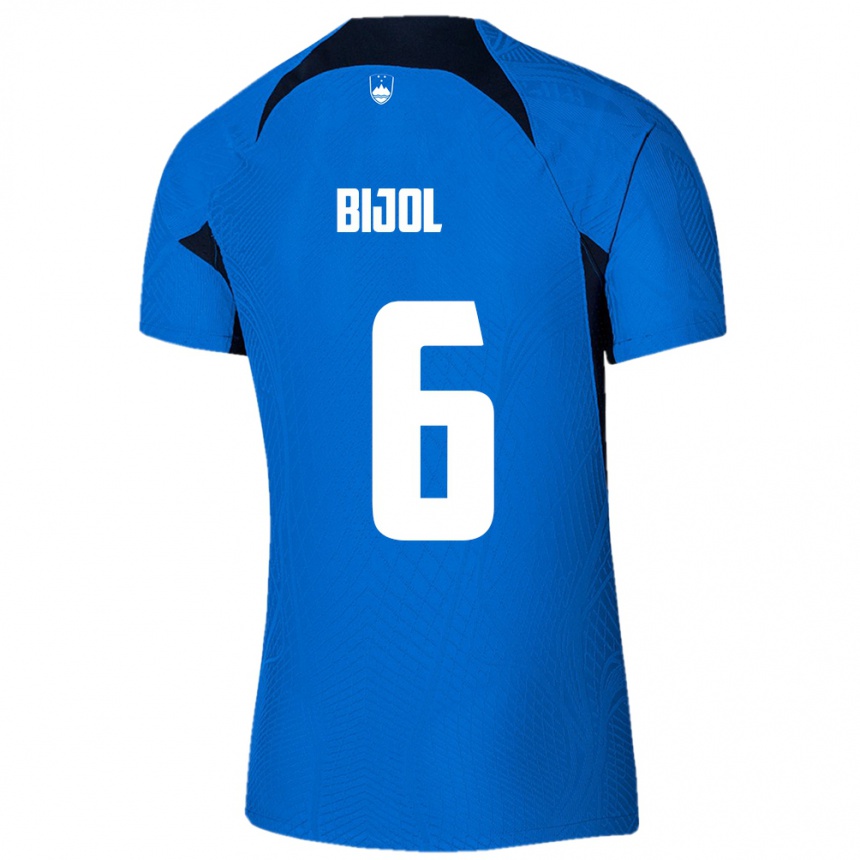 Kids Football Slovenia Jaka Bijol #6 Blue Away Jersey 24-26 T-Shirt Nz