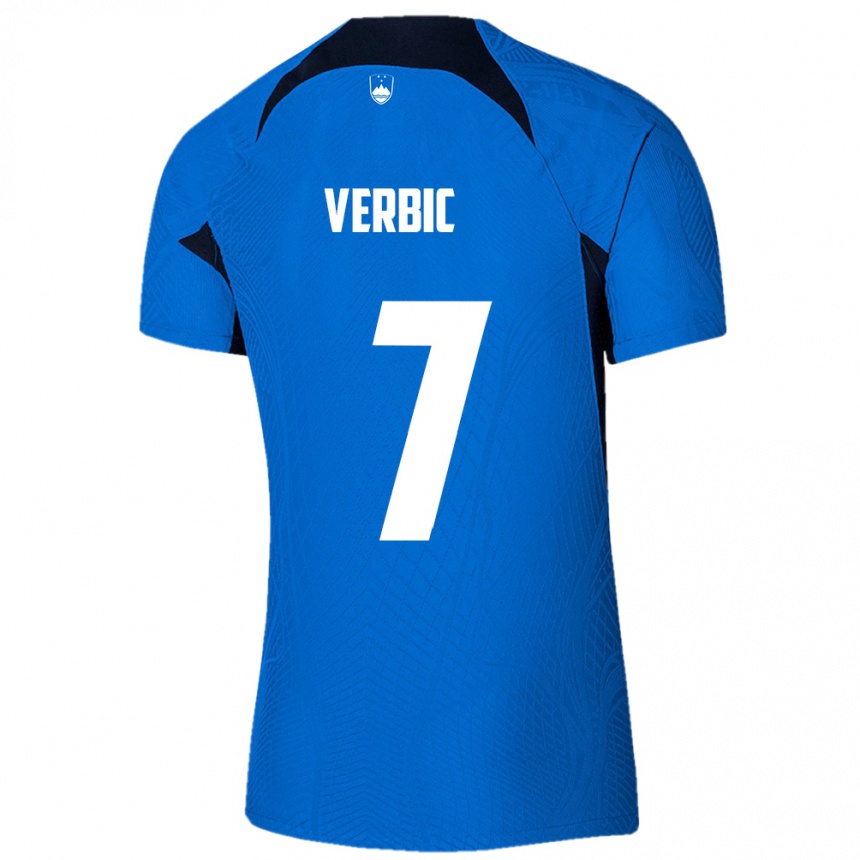 Kids Football Slovenia Benjamin Verbic #7 Blue Away Jersey 24-26 T-Shirt Nz