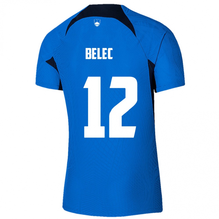 Kids Football Slovenia Vid Belec #12 Blue Away Jersey 24-26 T-Shirt Nz