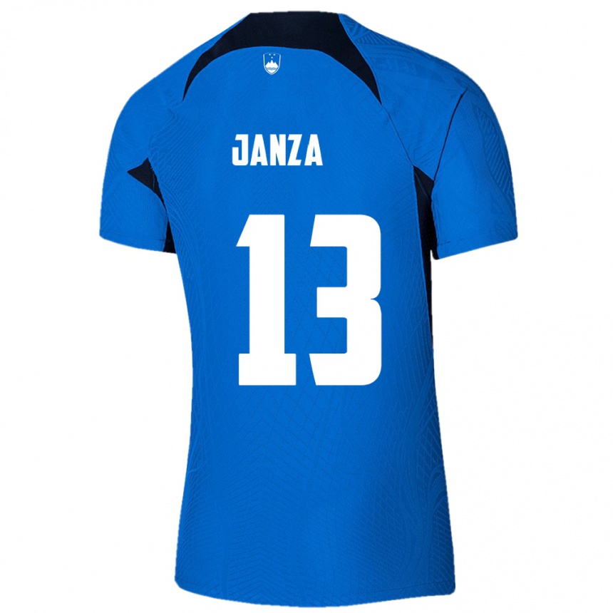 Kids Football Slovenia Erik Janza #13 Blue Away Jersey 24-26 T-Shirt Nz