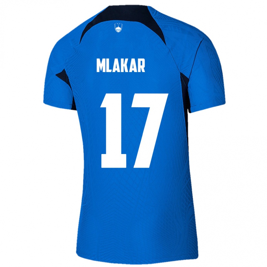 Kids Football Slovenia Jan Mlakar #17 Blue Away Jersey 24-26 T-Shirt Nz