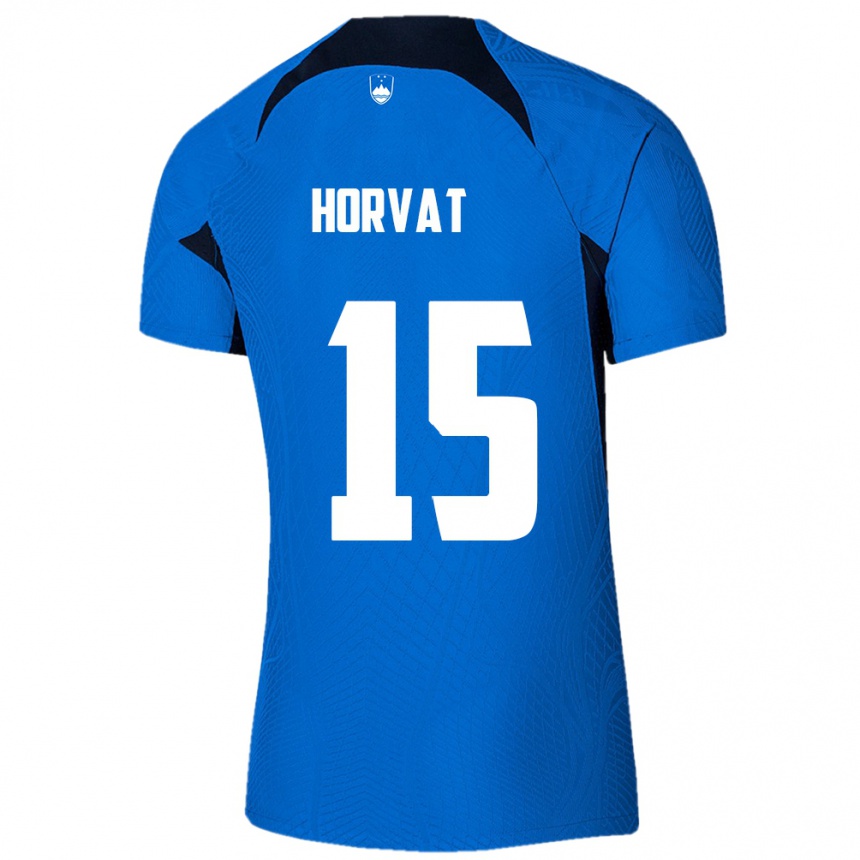 Kids Football Slovenia Tomi Horvat #15 Blue Away Jersey 24-26 T-Shirt Nz