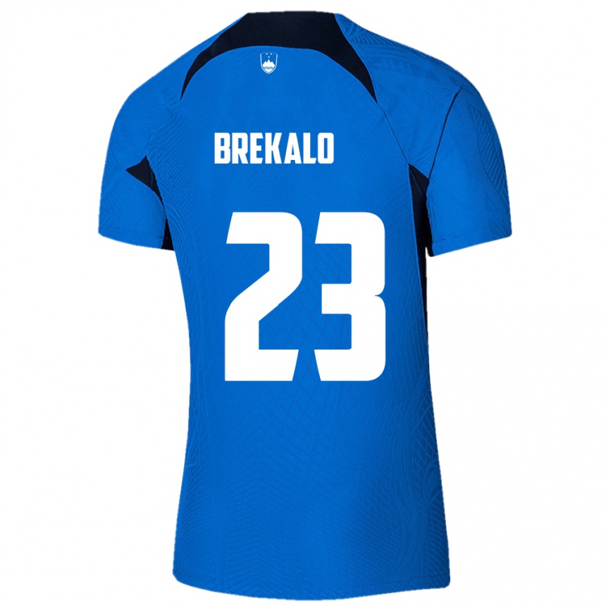 Kids Football Slovenia David Brekalo #23 Blue Away Jersey 24-26 T-Shirt Nz