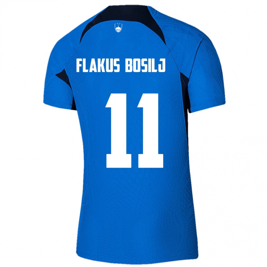 Kids Football Slovenia David Flakus Bosilj #11 Blue Away Jersey 24-26 T-Shirt Nz