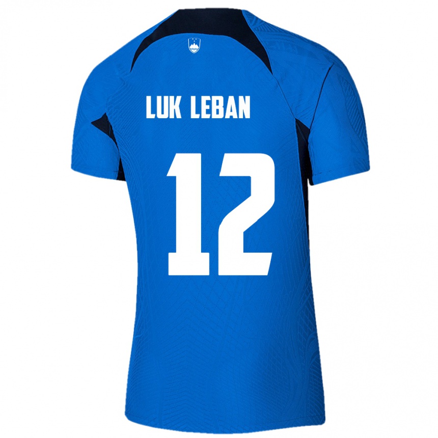 Kids Football Slovenia Zan Luk Leban #12 Blue Away Jersey 24-26 T-Shirt Nz