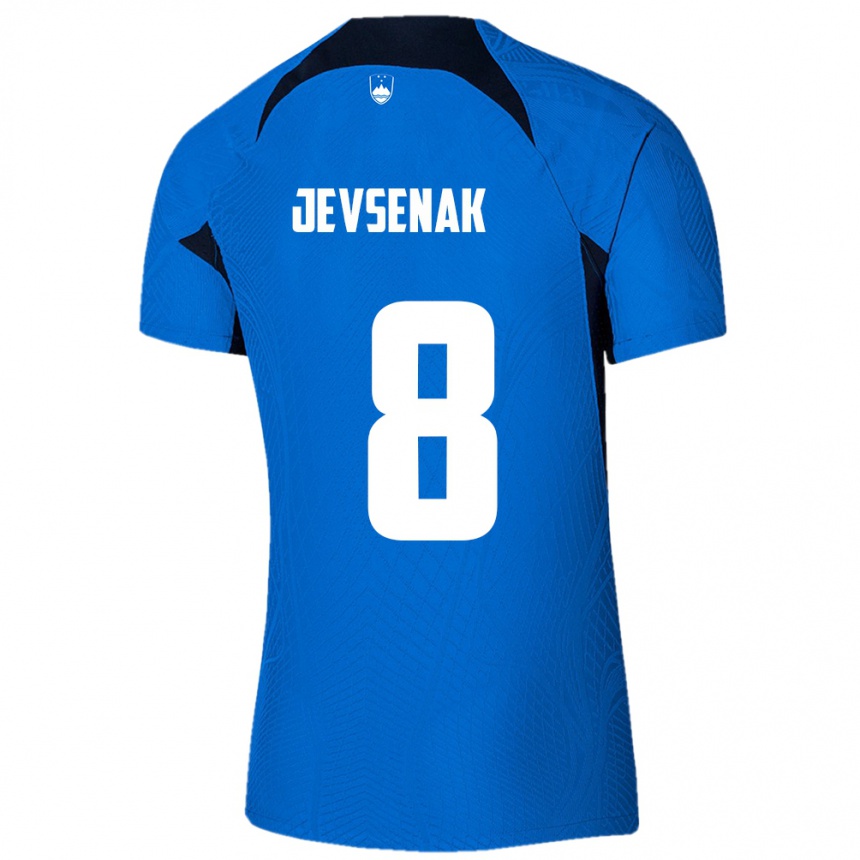 Kids Football Slovenia Florjan Jevsenak #8 Blue Away Jersey 24-26 T-Shirt Nz