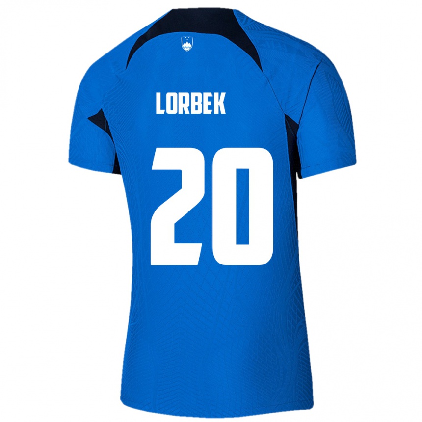 Kids Football Slovenia Anej Lorbek #20 Blue Away Jersey 24-26 T-Shirt Nz