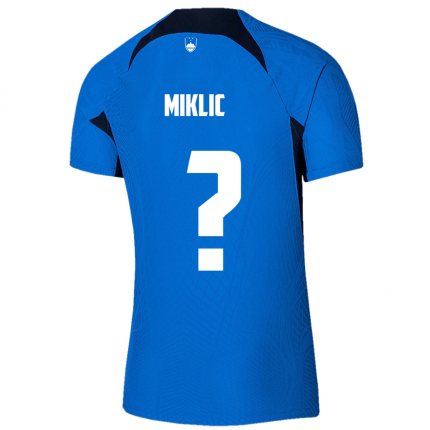 Kids Football Slovenia Andraz Miklic #0 Blue Away Jersey 24-26 T-Shirt Nz