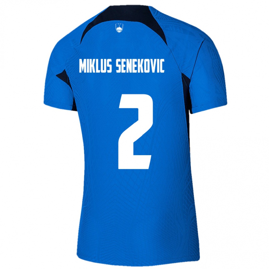 Kids Football Slovenia Gal Miklus Senekovic #2 Blue Away Jersey 24-26 T-Shirt Nz