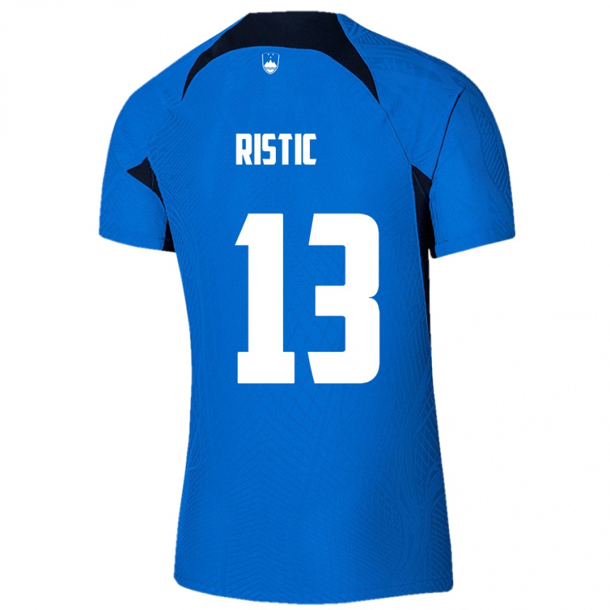 Kids Football Slovenia Aleks Ristic #13 Blue Away Jersey 24-26 T-Shirt Nz