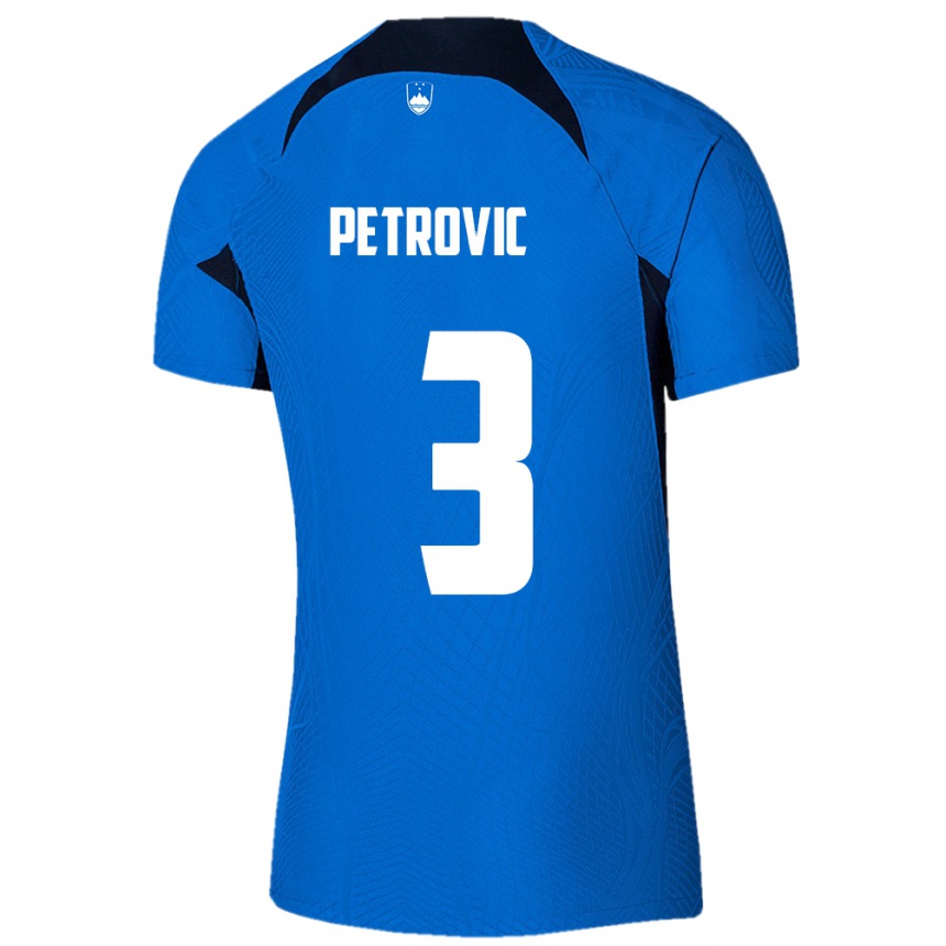 Kids Football Slovenia Zan Petrovic #3 Blue Away Jersey 24-26 T-Shirt Nz