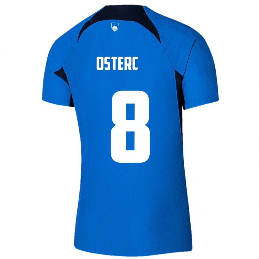 Kids Football Slovenia Niko Osterc #8 Blue Away Jersey 24-26 T-Shirt Nz