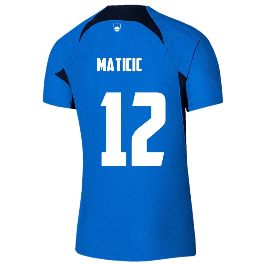 Kids Football Slovenia Benjamin Maticic #12 Blue Away Jersey 24-26 T-Shirt Nz