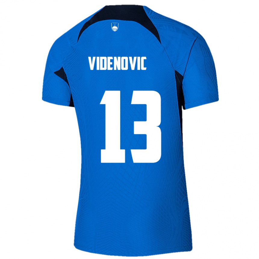 Kids Football Slovenia Denis Videnovic #13 Blue Away Jersey 24-26 T-Shirt Nz