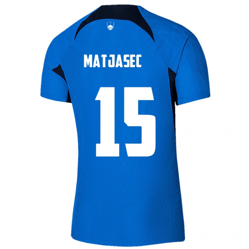 Kids Football Slovenia Miha Matjasec #15 Blue Away Jersey 24-26 T-Shirt Nz