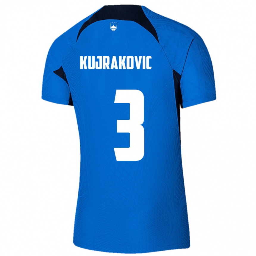 Kids Football Slovenia Minel Kujrakovic #3 Blue Away Jersey 24-26 T-Shirt Nz