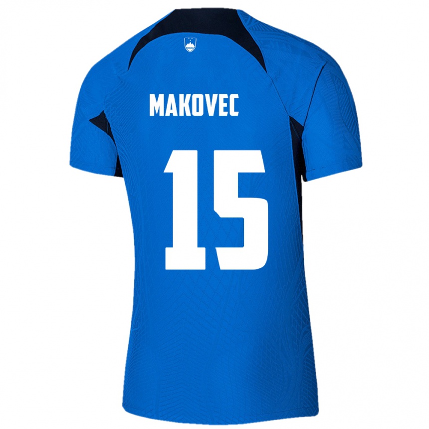 Kids Football Slovenia Sara Makovec #15 Blue Away Jersey 24-26 T-Shirt Nz