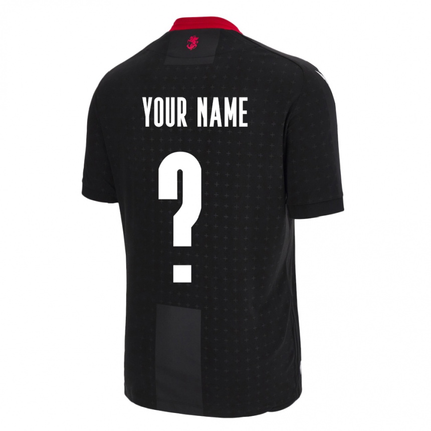 Kids Football Georgia Your Name #0 Black Away Jersey 24-26 T-Shirt Nz