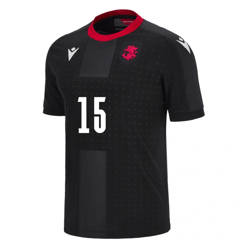 Kids Football Georgia Irakli Yegoian #15 Black Away Jersey 24-26 T-Shirt Nz