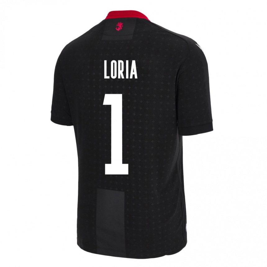 Kids Football Georgia Giorgi Loria #1 Black Away Jersey 24-26 T-Shirt Nz