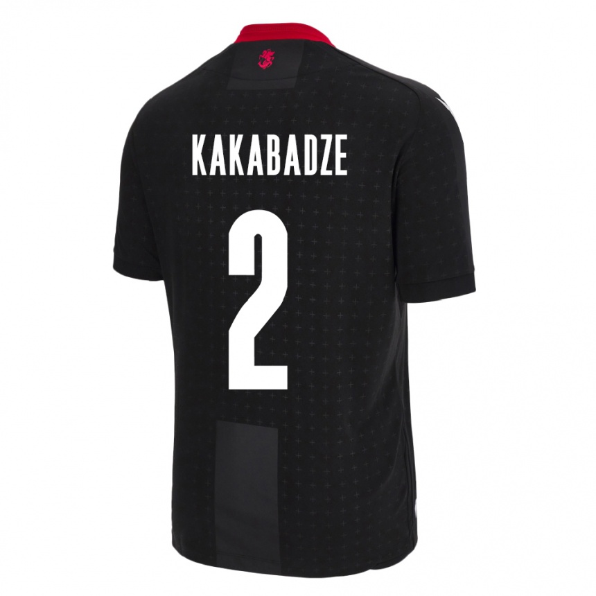 Kids Football Georgia Otar Kakabadze #2 Black Away Jersey 24-26 T-Shirt Nz