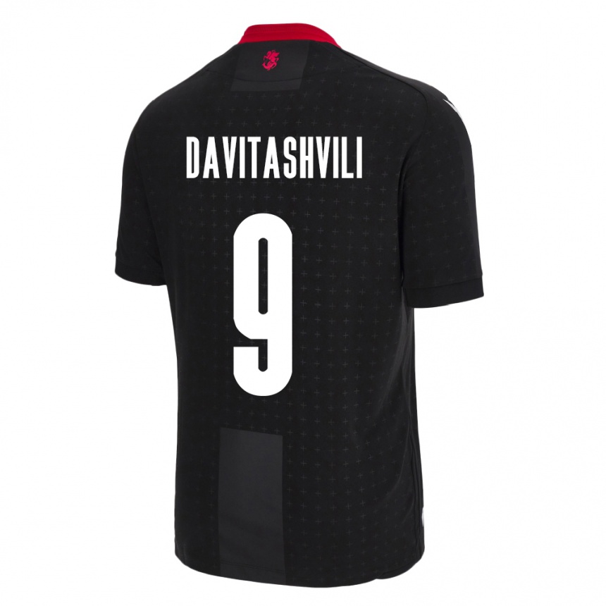 Kids Football Georgia Zuriko Davitashvili #9 Black Away Jersey 24-26 T-Shirt Nz