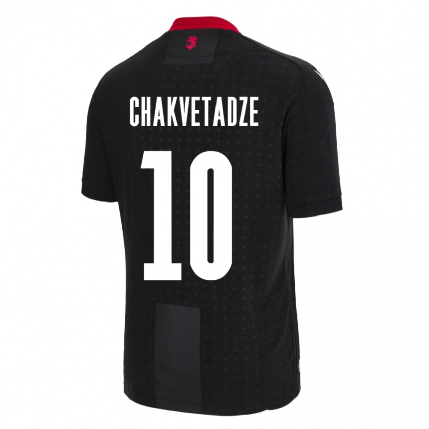 Kids Football Georgia Giorgi Chakvetadze #10 Black Away Jersey 24-26 T-Shirt Nz