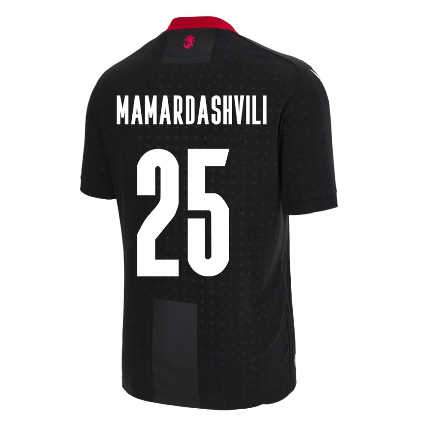 Kids Football Georgia Giorgi Mamardashvili #25 Black Away Jersey 24-26 T-Shirt Nz