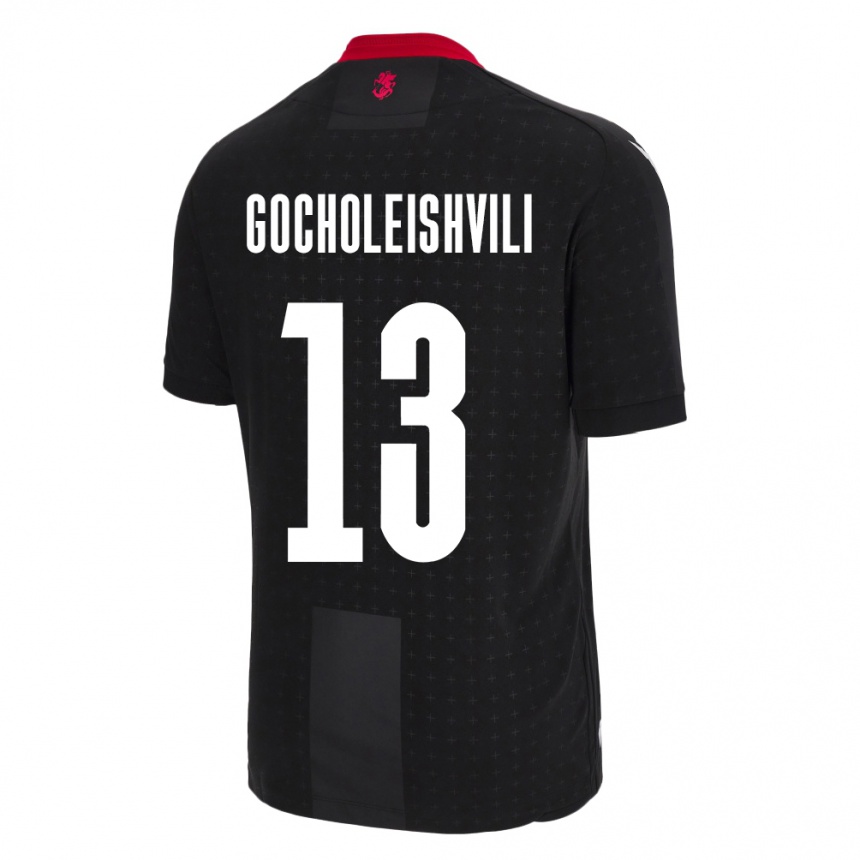 Kids Football Georgia Giorgi Gocholeishvili #13 Black Away Jersey 24-26 T-Shirt Nz