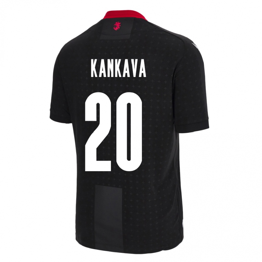 Kids Football Georgia Jaba Kankava #20 Black Away Jersey 24-26 T-Shirt Nz