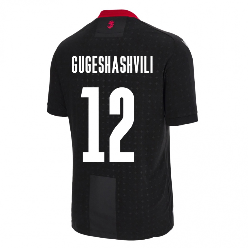 Kids Football Georgia Luka Gugeshashvili #12 Black Away Jersey 24-26 T-Shirt Nz