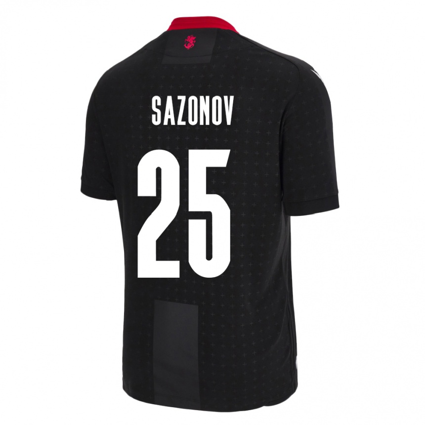 Kids Football Georgia Saba Sazonov #25 Black Away Jersey 24-26 T-Shirt Nz