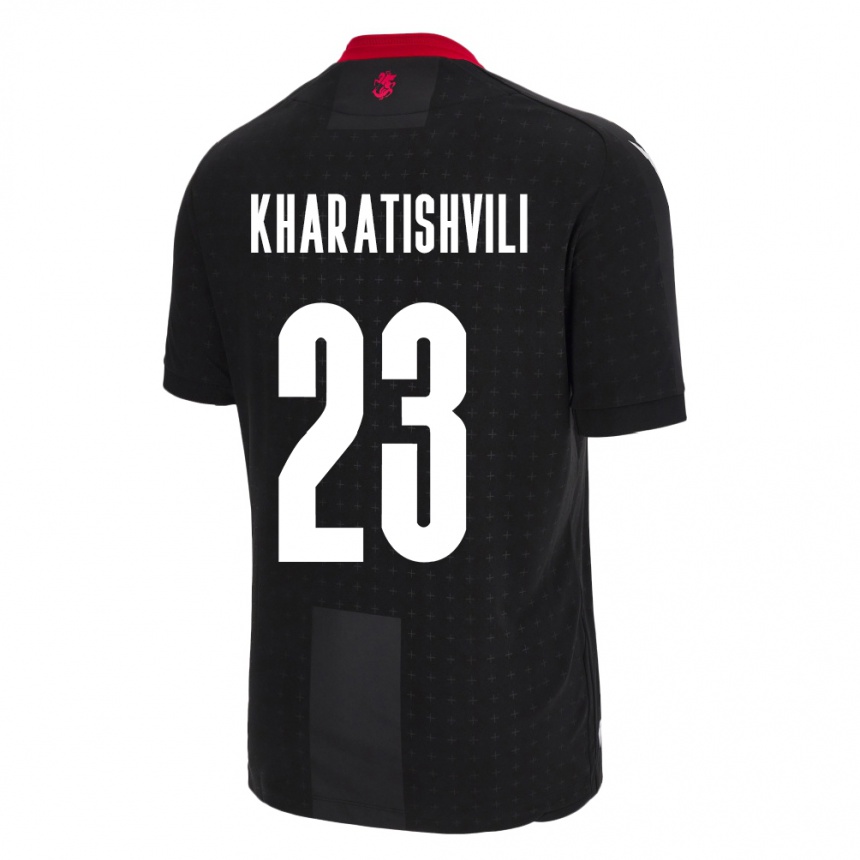 Kids Football Georgia Luka Kharatishvili #23 Black Away Jersey 24-26 T-Shirt Nz