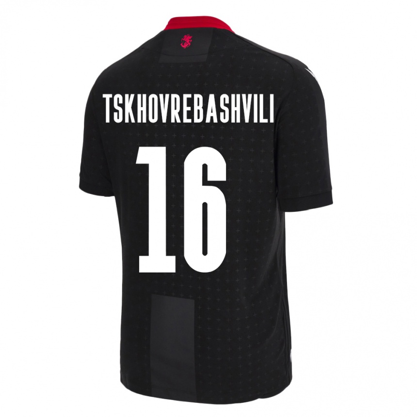 Kids Football Georgia Nikoloz Tskhovrebashvili #16 Black Away Jersey 24-26 T-Shirt Nz