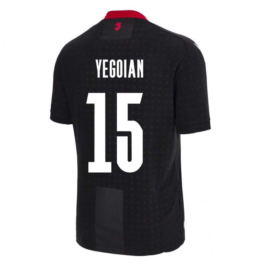 Kids Football Georgia Irakli Yegoian #15 Black Away Jersey 24-26 T-Shirt Nz