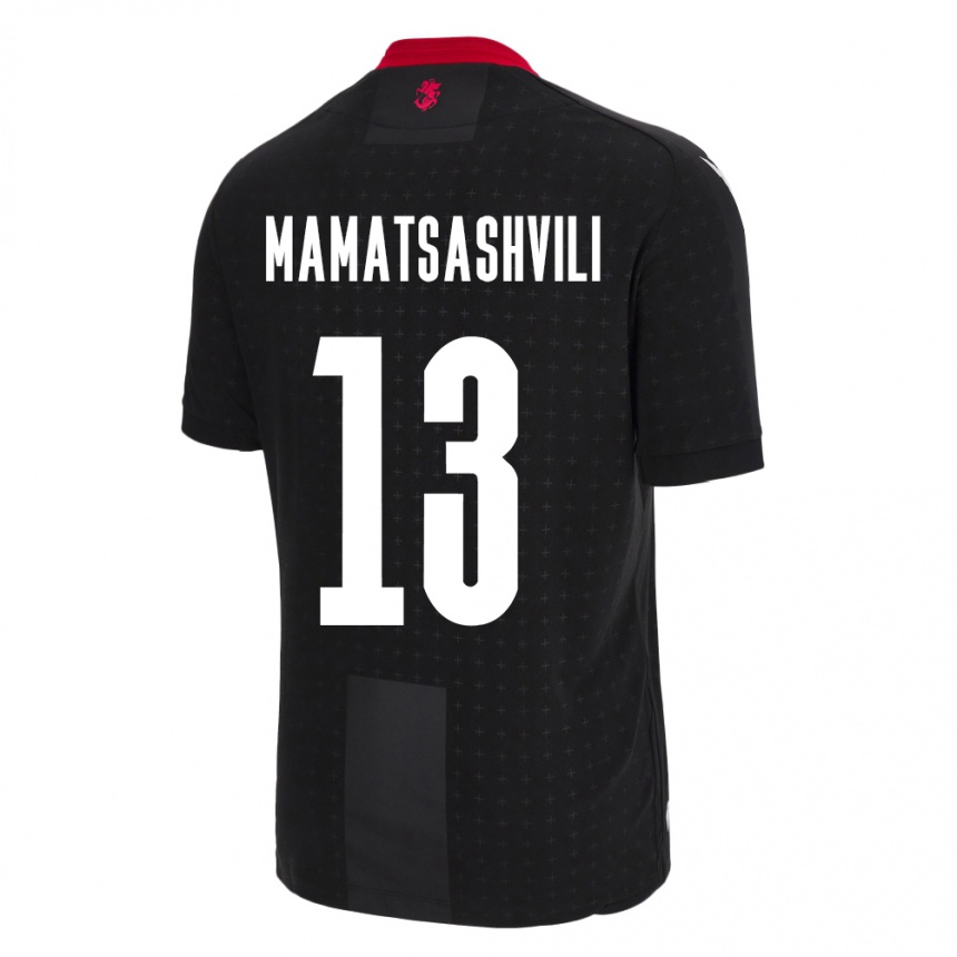 Kids Football Georgia Saba Mamatsashvili #13 Black Away Jersey 24-26 T-Shirt Nz