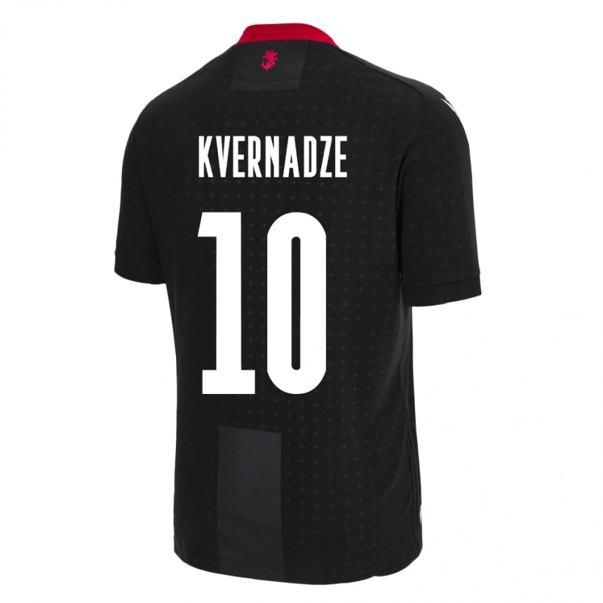 Kids Football Georgia Giorgi Kvernadze #10 Black Away Jersey 24-26 T-Shirt Nz