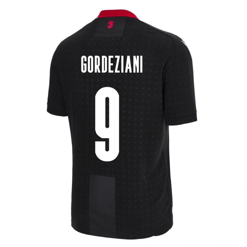 Kids Football Georgia Vasilios Gordeziani #9 Black Away Jersey 24-26 T-Shirt Nz