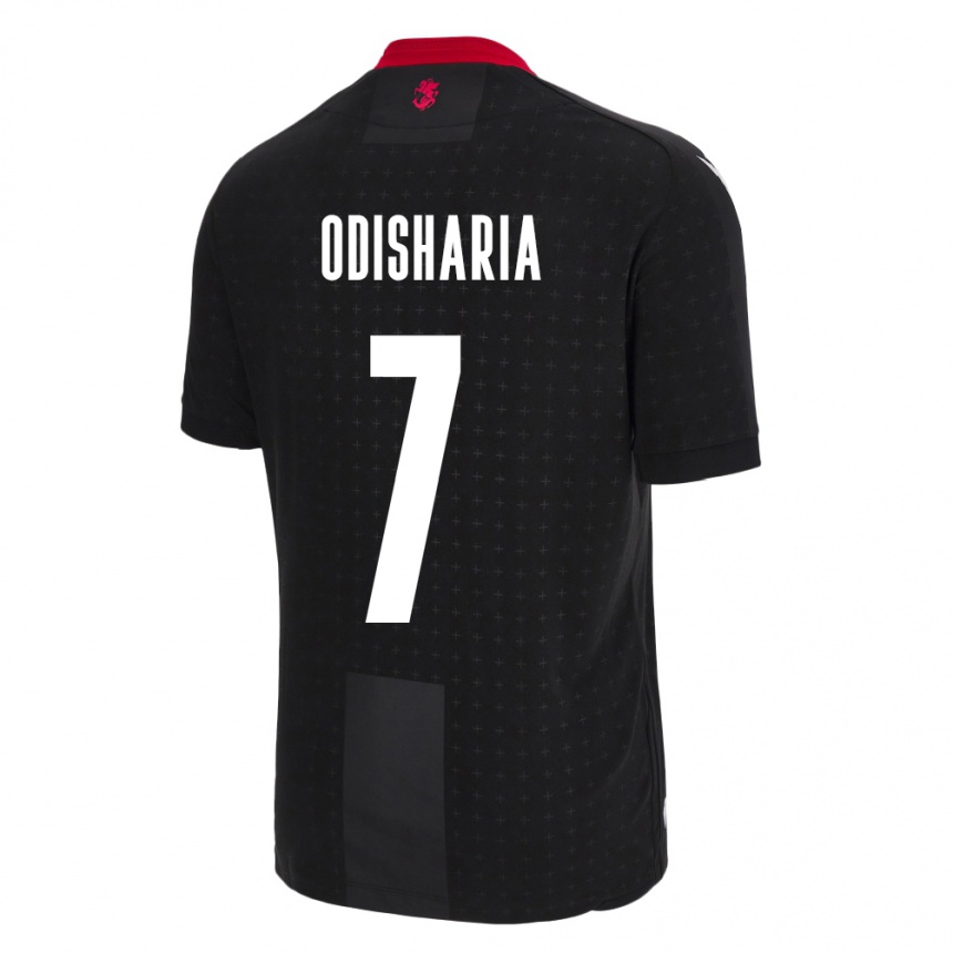 Kids Football Georgia Lasha Odisharia #7 Black Away Jersey 24-26 T-Shirt Nz