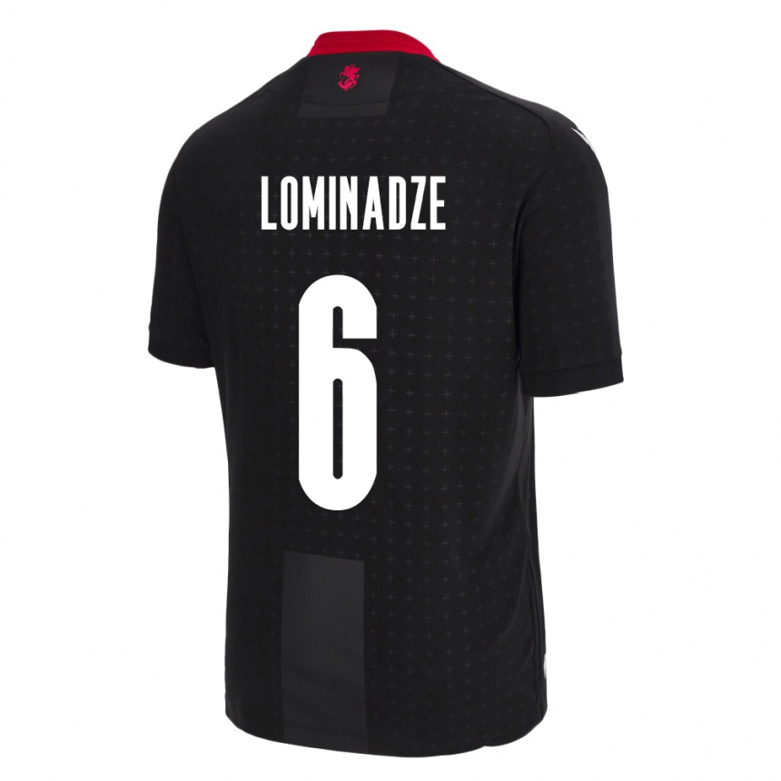 Kids Football Georgia Nodar Lominadze #6 Black Away Jersey 24-26 T-Shirt Nz