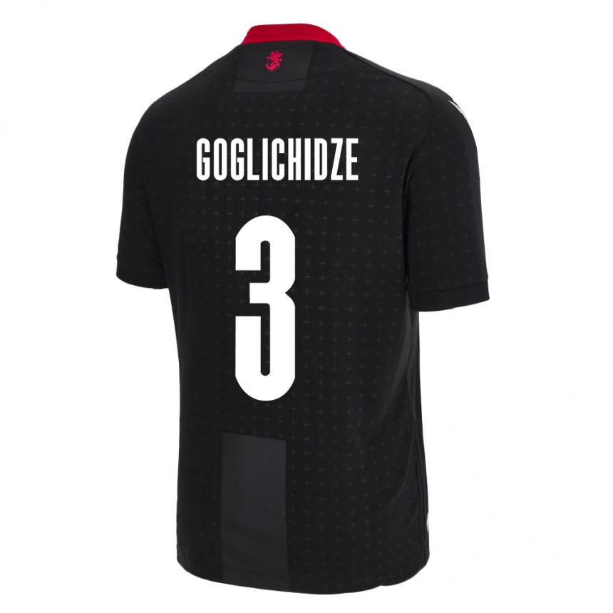 Kids Football Georgia Saba Goglichidze #3 Black Away Jersey 24-26 T-Shirt Nz